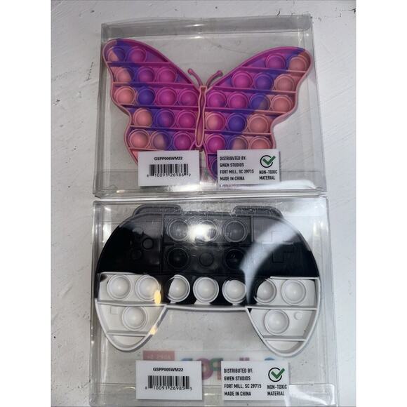 (2) Gotta Pop Push Pop It Fidget Toys - Butterfly and Game Controller - Picture 2 of 3